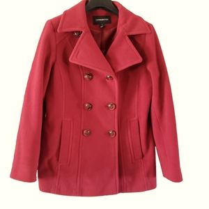 LONDON FOG Women's Double Breasted Mid-Length Wool Coat Size Small